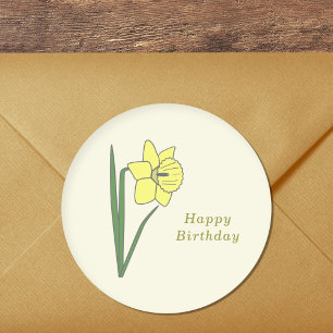 Botanical Daffodil Pastel Flower Sticker