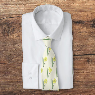 Botanical Daffodil Pastel Flower  Tie