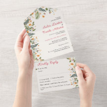 Botanical Daffodils Daisy Peony Flowers Wedding