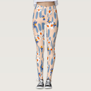 Botanical Daisies: Vintage Seamless Pattern. Leggings
