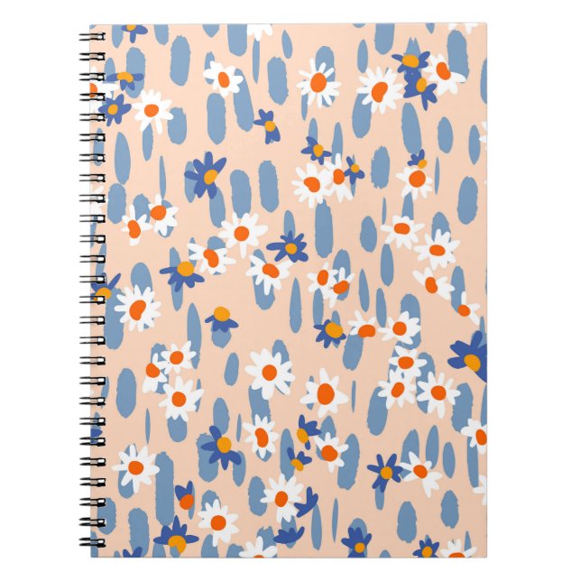 Botanical Daisies: Vintage Seamless Pattern. Notebook (Front)