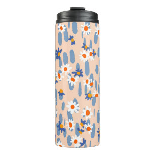 Botanical Daisies: Vintage Seamless Pattern. Thermal Tumbler