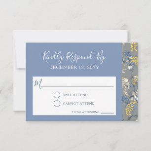 Botanical Daisy Floral Wedding Invitation RSVP