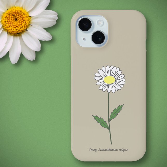 Botanical Daisy Flower Brown Case-Mate iPhone Case (Botanical Daisy Flower Brown Phone Case)