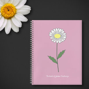 Botanical Daisy Flower Pink Notebook