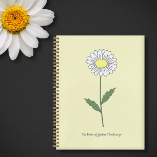 Botanical Daisy Flower Yellow Notebook