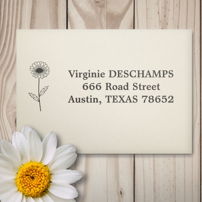 Botanical Daisy Line Art Flower Self-inking Stamp (Botanical Daisy Line Art Flower Self-inking Stamp)