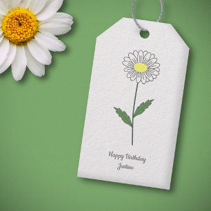 Botanical Daisy Pastel Flower Gift Tags