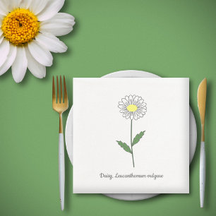 Botanical Daisy Pastel Flower Napkin