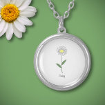 Botanical Daisy Pastel Flower  Necklace<br><div class="desc">A Necklace with a botanical daisy flower illustration in pastel colours (Leucanthemum vulgare) and a customisable text: perfect for a birthday gift. Daisy is the April birth flower and is symbolic meanings of kindness,  purity,  innocence,  joy and cheerfulness.</div>