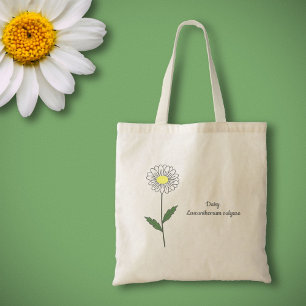 Botanical Daisy Pastel Flower  Tote Bag