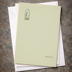 Botanical Dark Academia Minimalist Garden Reader G Custom Letterhead