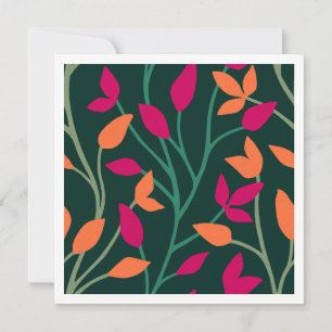 Botanical Dark Green Leaves Bold Card