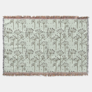 Botanical design for blanket. throw blanket