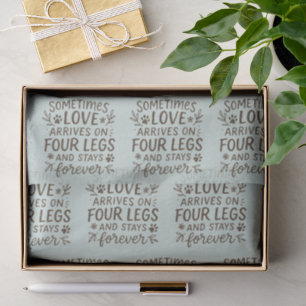 Botanical Design Paw Prints Eucalyptus Green Tissue Paper