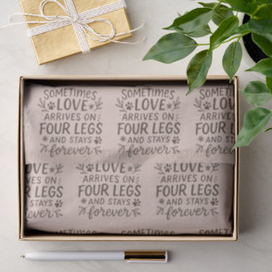 Botanical Design Paw Prints Warm Blush-Beige Tissue Paper