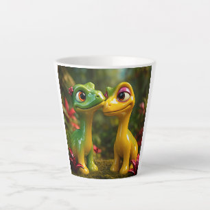 Botanical Dino Flora Portrait Latte Mug