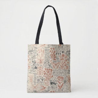 botanical doodle notes tote bag