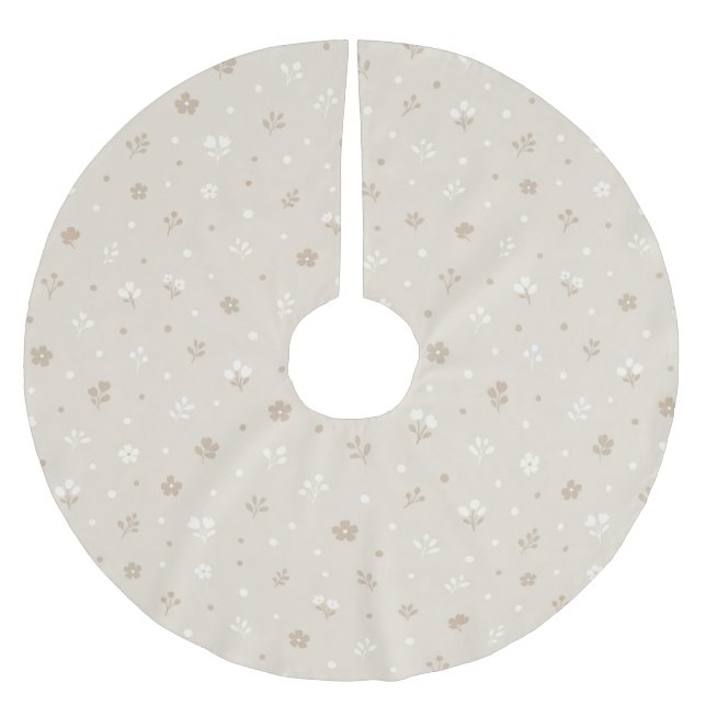 Botanical Dot Pattern Brushed Polyester Tree Skirt (Front)