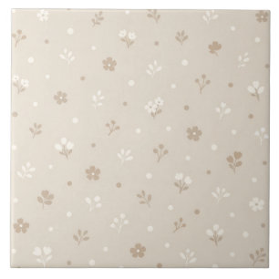 Botanical Dot Pattern Ceramic Tile