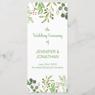 Botanical Dream Wedding Program