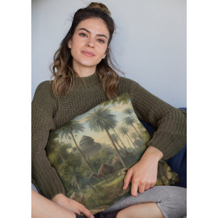 Botanical: dromedaries in the jungle cushion