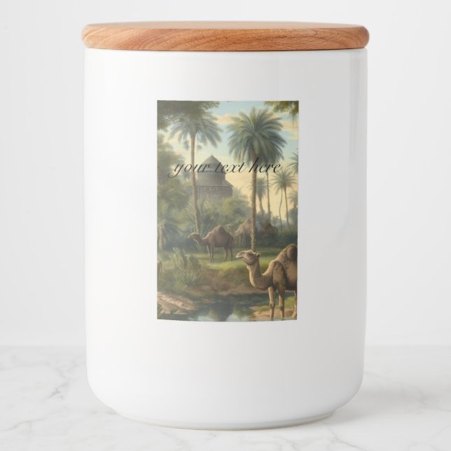 Botanical: dromedaries in the jungle customisable food label (Front)