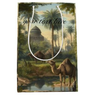 Botanical: dromedaries in the jungle customisable medium gift bag
