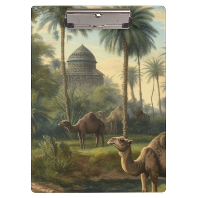 Botanical: dromedaries in the jungle near a river clipboard (Front)