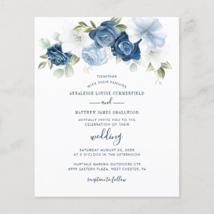 Botanical Dusty Blue Floral Wedding Invitation