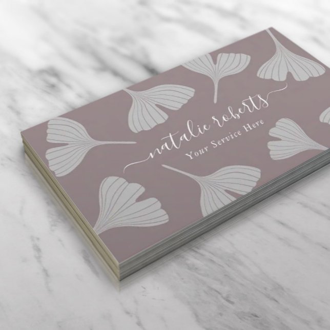 Botanical Dusty Lavender Elegant Typography Business Card (Creator Uploaded)