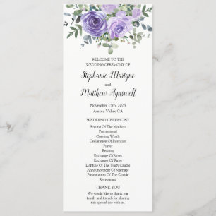 Botanical Dusty Purple Floral Eucalyptus Program