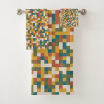 Botanical Earthy Modern Boho Pixel Pattern