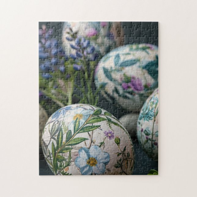 Botanical Easter eggs closeup Jigsaw Puzzle (Vertical)