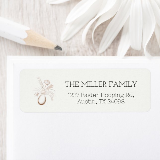 Botanical Easter Personalized Return Address Label (Insitu)
