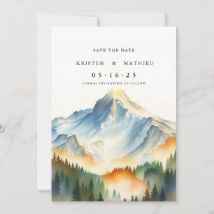 Botanical Editable Mountain Save The Date