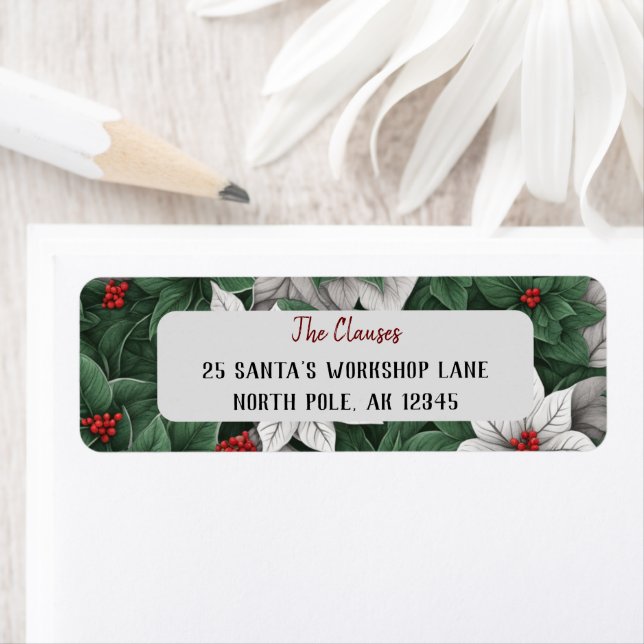  Botanical Elegance: Enchanted Winter Address Return Address Label (Insitu)