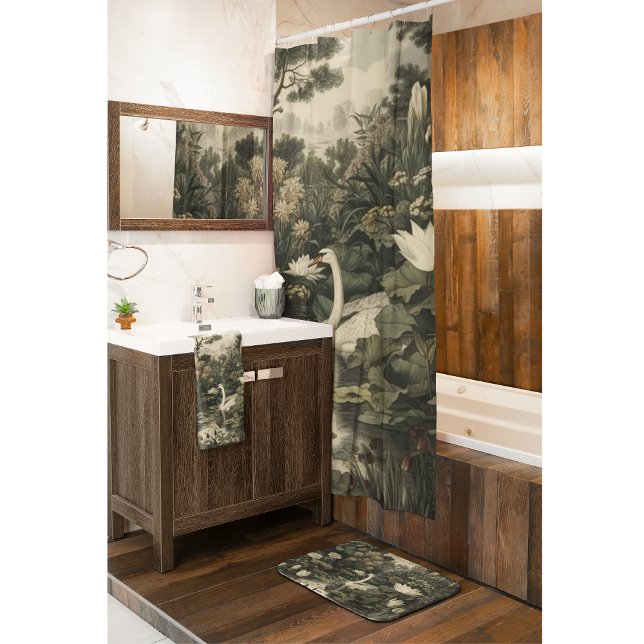 Botanical Elegance – Swan in the Forest Bath Towel Set (Creator Uploaded)