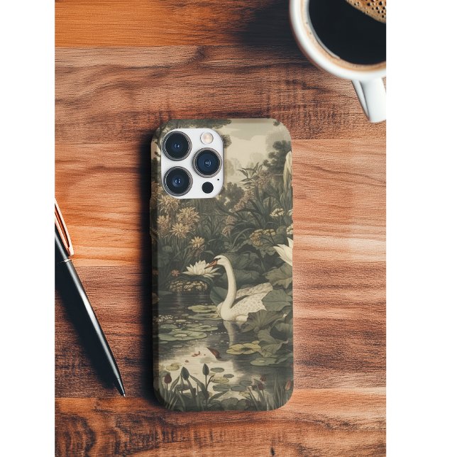 Botanical Elegance – Swan in the Forest Case-Mate iPhone Case (Creator Uploaded)