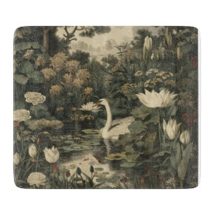 Botanical Elegance – Swan in the Forest Cutting Board