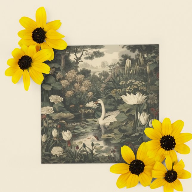 Botanical Elegance – Swan in the Forest Holiday Card (Creator Uploaded)