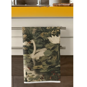 Botanical Elegance – Swan in the Forest Tea Towel
