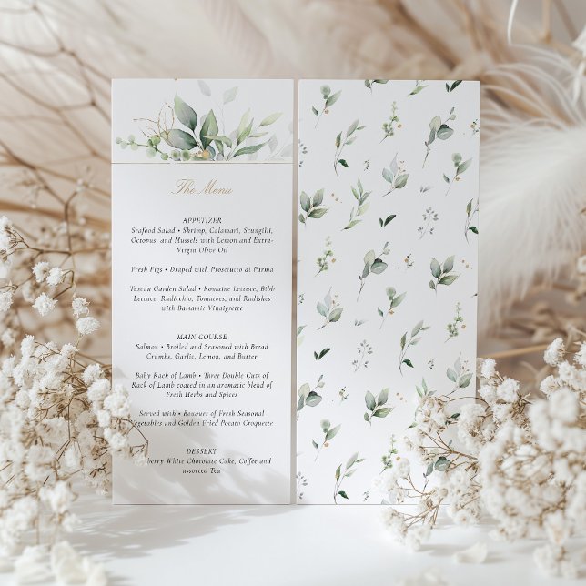 Botanical Elegance Wedding Menu Card (Creator Uploaded)