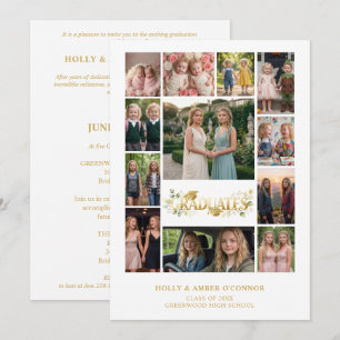 Botanical Elegant 12 Photos Time Life Graduates Invitation