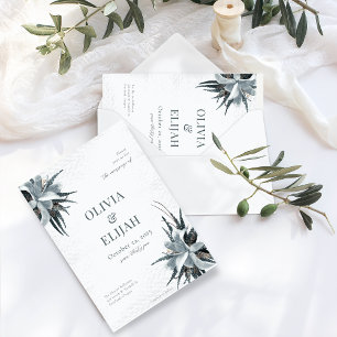 Botanical Elegant Blue  Invitation