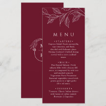 Botanical Elegant Burgundy Wedding Dinner