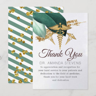 Botanical Elegant Doctor   Nurse Thank You Card