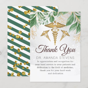 Botanical Elegant Doctor   Nurse Thank You Card