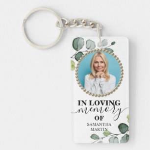 Botanical Elegant Memorial Gift Keychain