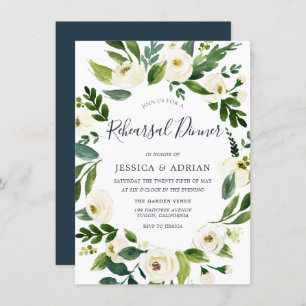 Botanical Elegant Wreath Rehearsal Dinner Invite